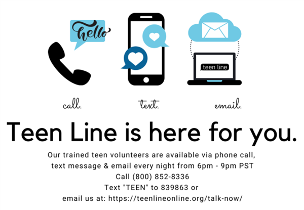 Teen Line is here for you. 